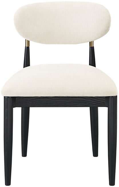 Riccio - Fabric Dining Side Chair (Set of 2) - Black And Gold Frame