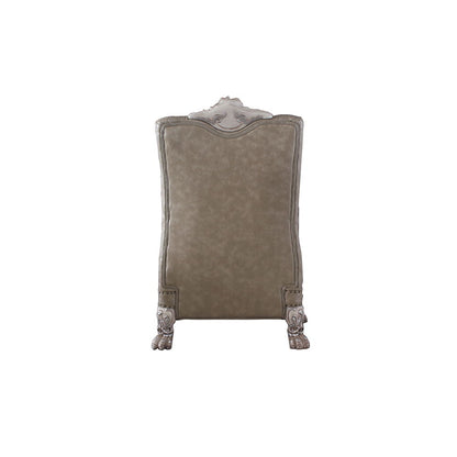 Dresden - Chair With Pillow - Synthetic Leather & Vintage Bone White