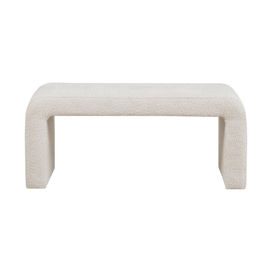 Modern Boucle Waterfall Bench - Cream