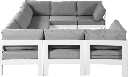 Nizuc - Outdoor Patio 8 Piece Modular Sectional With White Frame