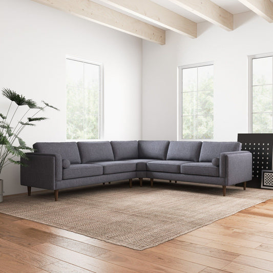 Erman - Pillow Back Corner Sofa - Dark Gray