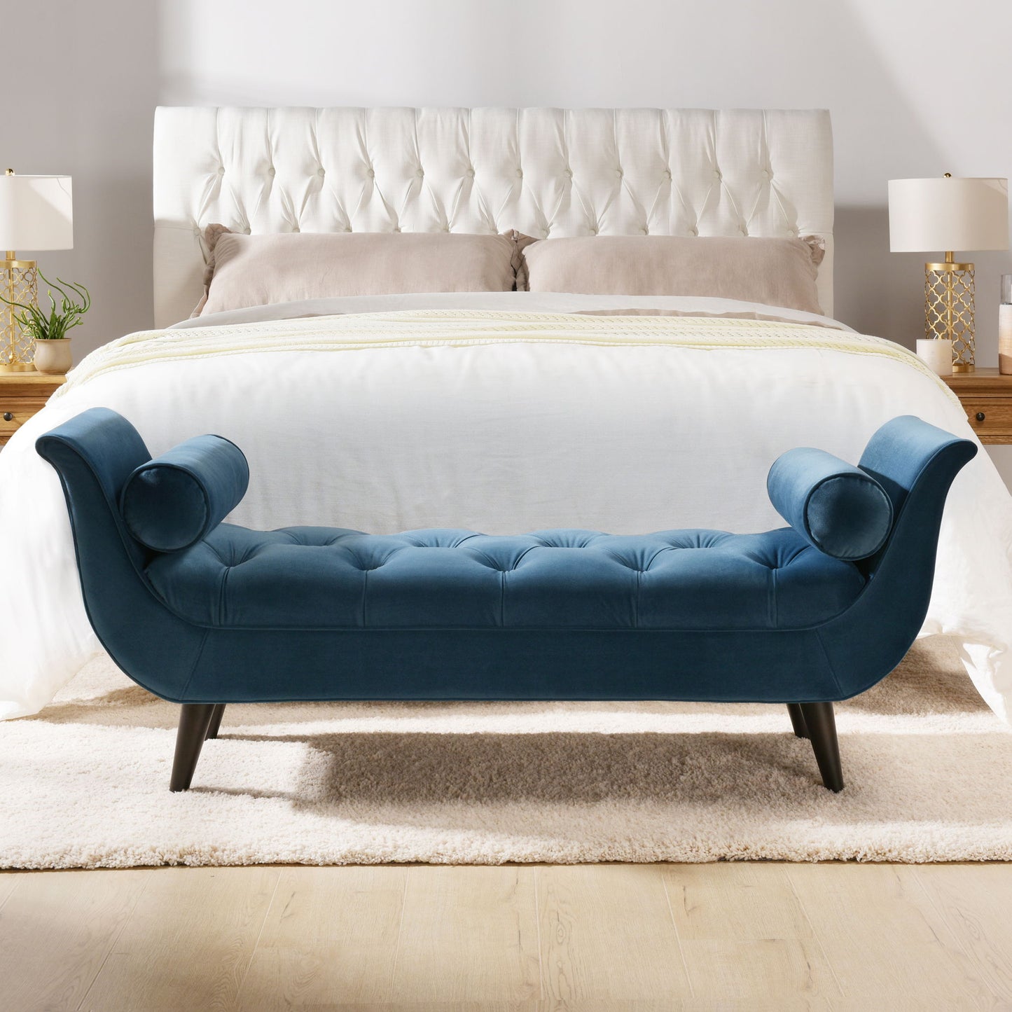 Alma - Tufted Flared Arm Entryway Bench