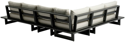 Maldives - 4 Piece Water Resistant Outdoor Patio Modular Sectional With Gray Base