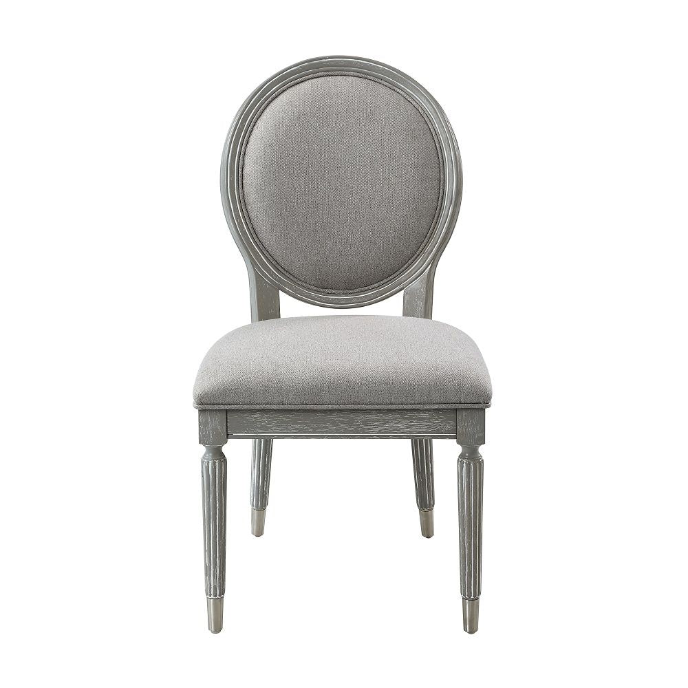 Adalynn - Side Chair (Set of 2) - Gray Fabric & Weathered Gray Oak