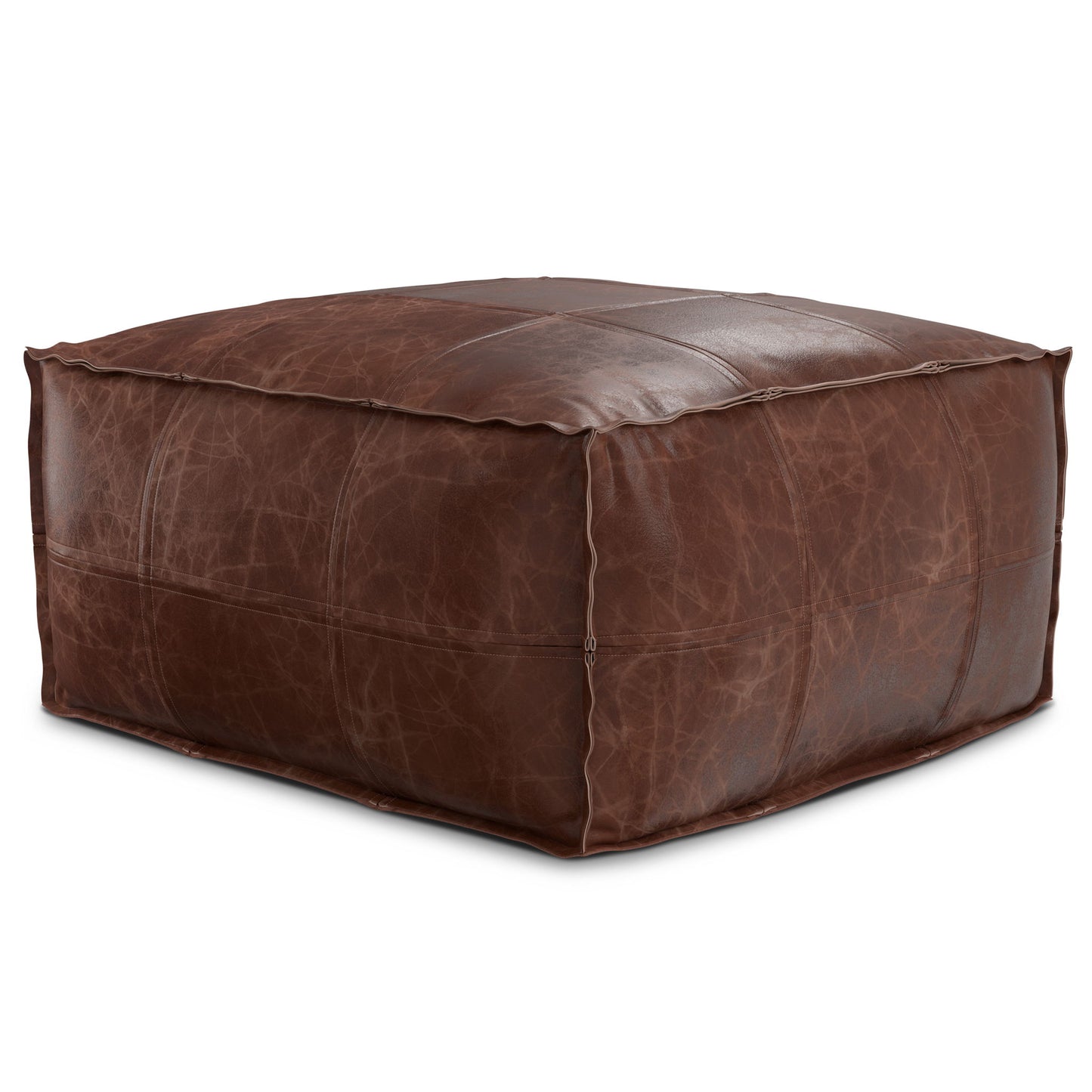 Sheffield - Coffee Table Pouf - Distressed Brown