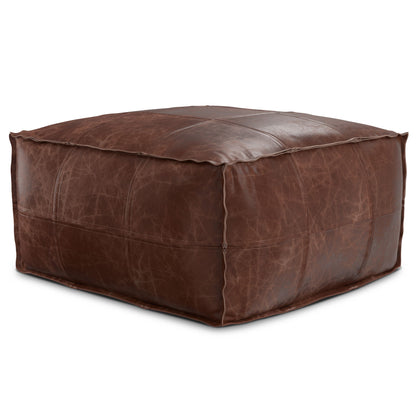Sheffield - Coffee Table Pouf - Distressed Brown