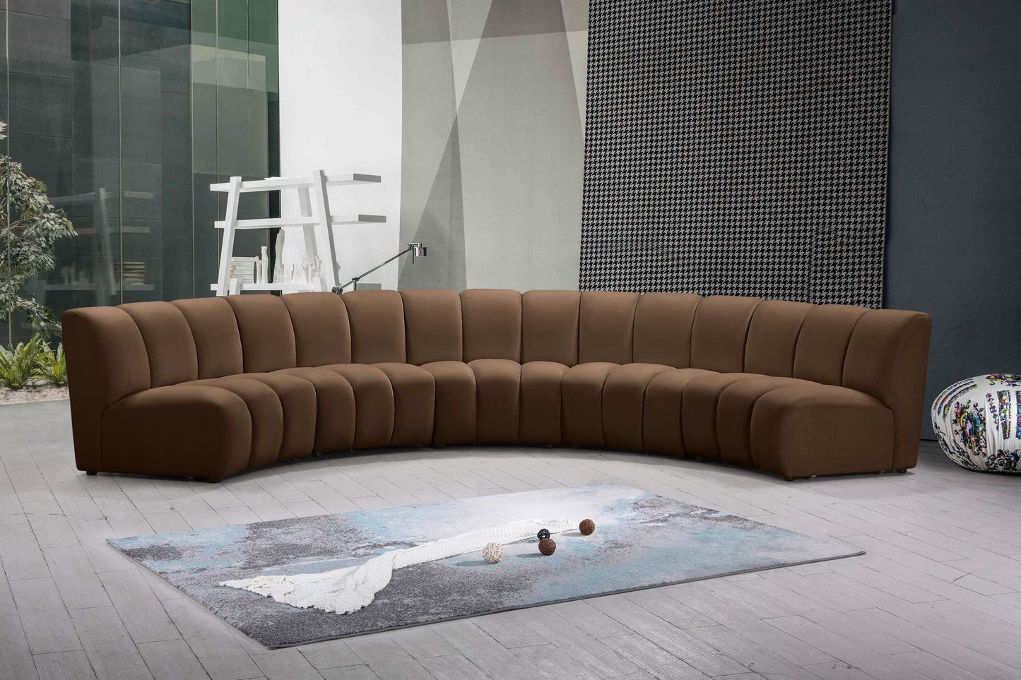 Infinity - 5 Piece Velvet Modular Sectional