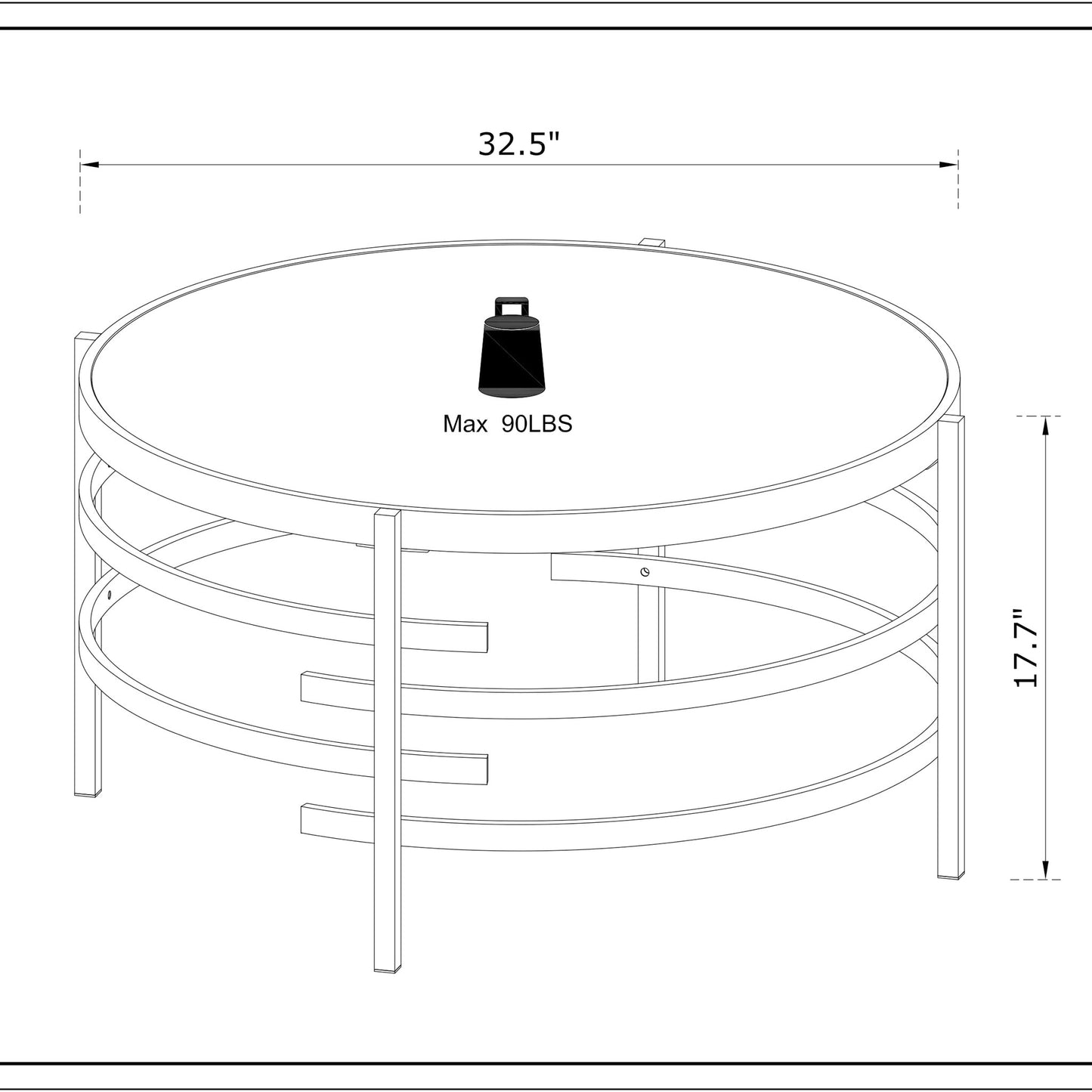 Round Table With Sintered Stone Top And Sturdy Metal Frame