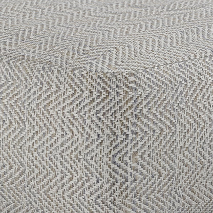 Nate - Square Pouf - Patterned Gray Melange
