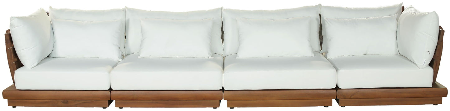 Mirella - 4 Piece Water Resistant Fabric Outdoor Patio Modular Sectional