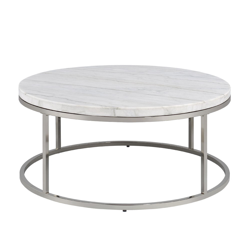 Zaidee - Coffee Table With Marble - Marble Top & Nickel