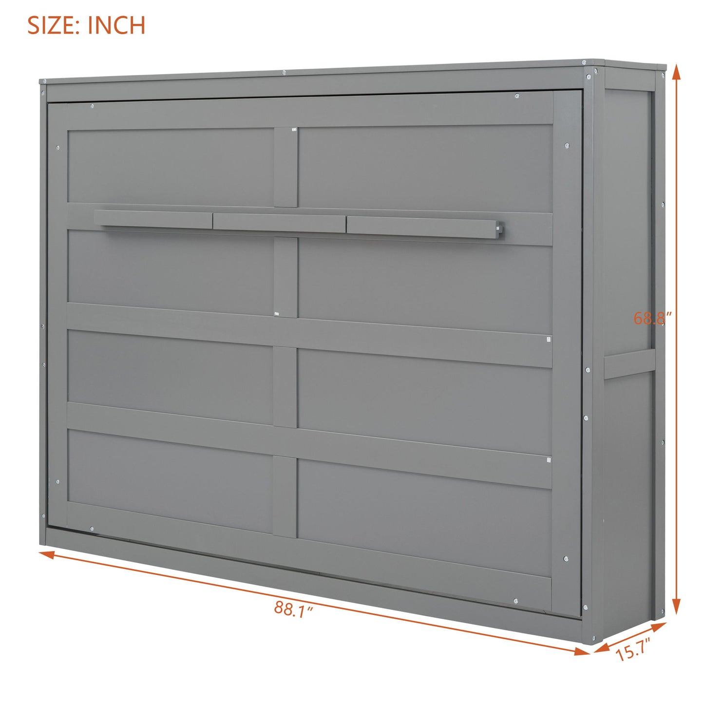 Queen Size Murphy Wall Bed - Gray