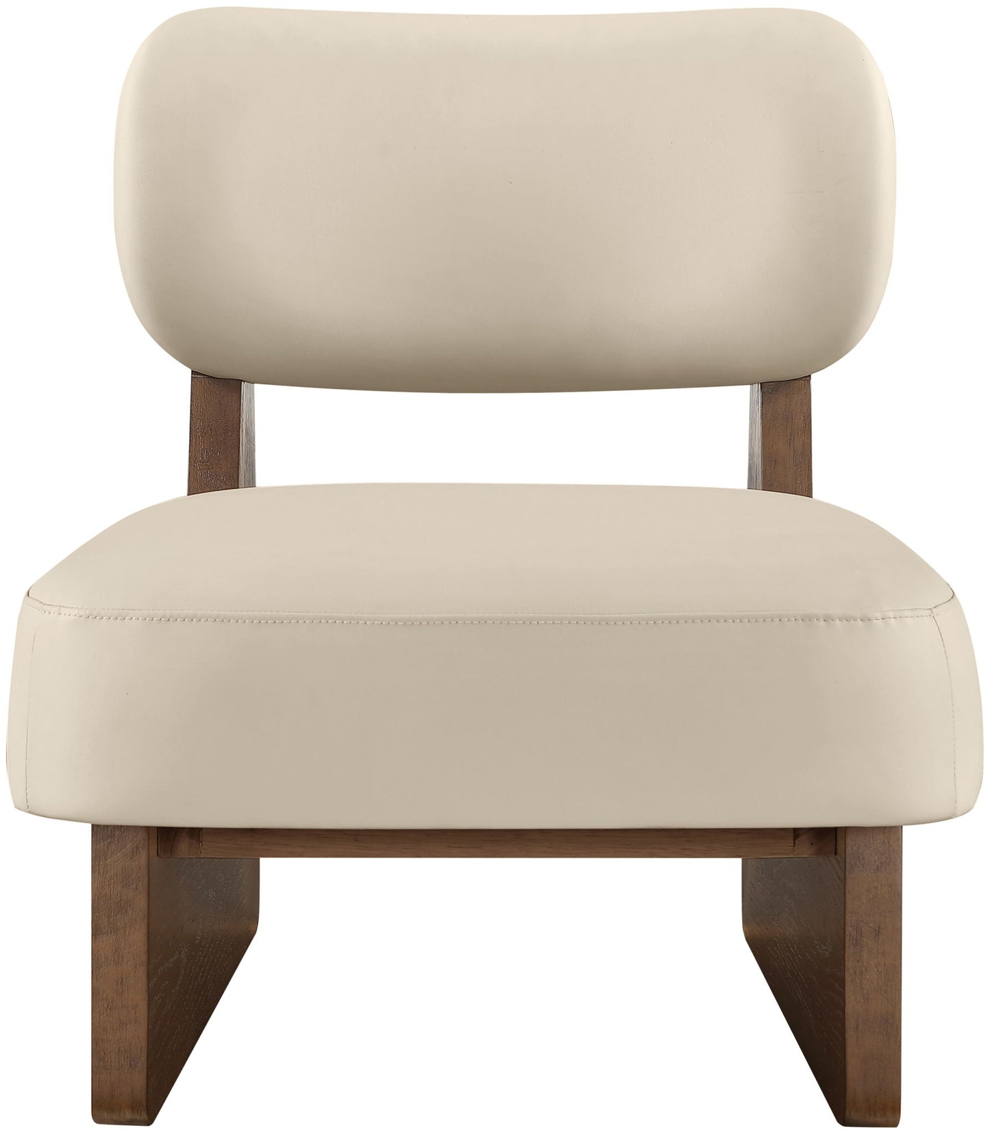 Vetra - Vegan Leather Upholstered Accent Chair With Brown Base