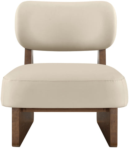 Vetra - Vegan Leather Upholstered Accent Chair With Brown Base