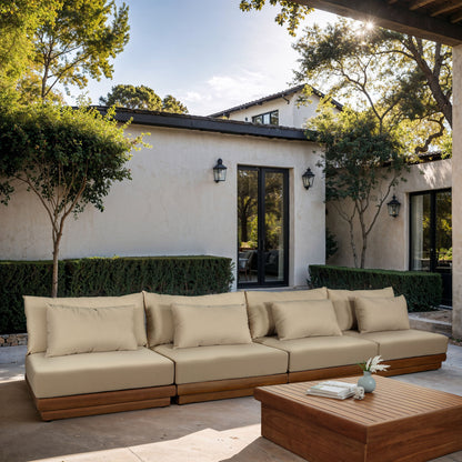 Mirella - 4 Piece Water Resistant Fabric Outdoor Patio Modular Sectional