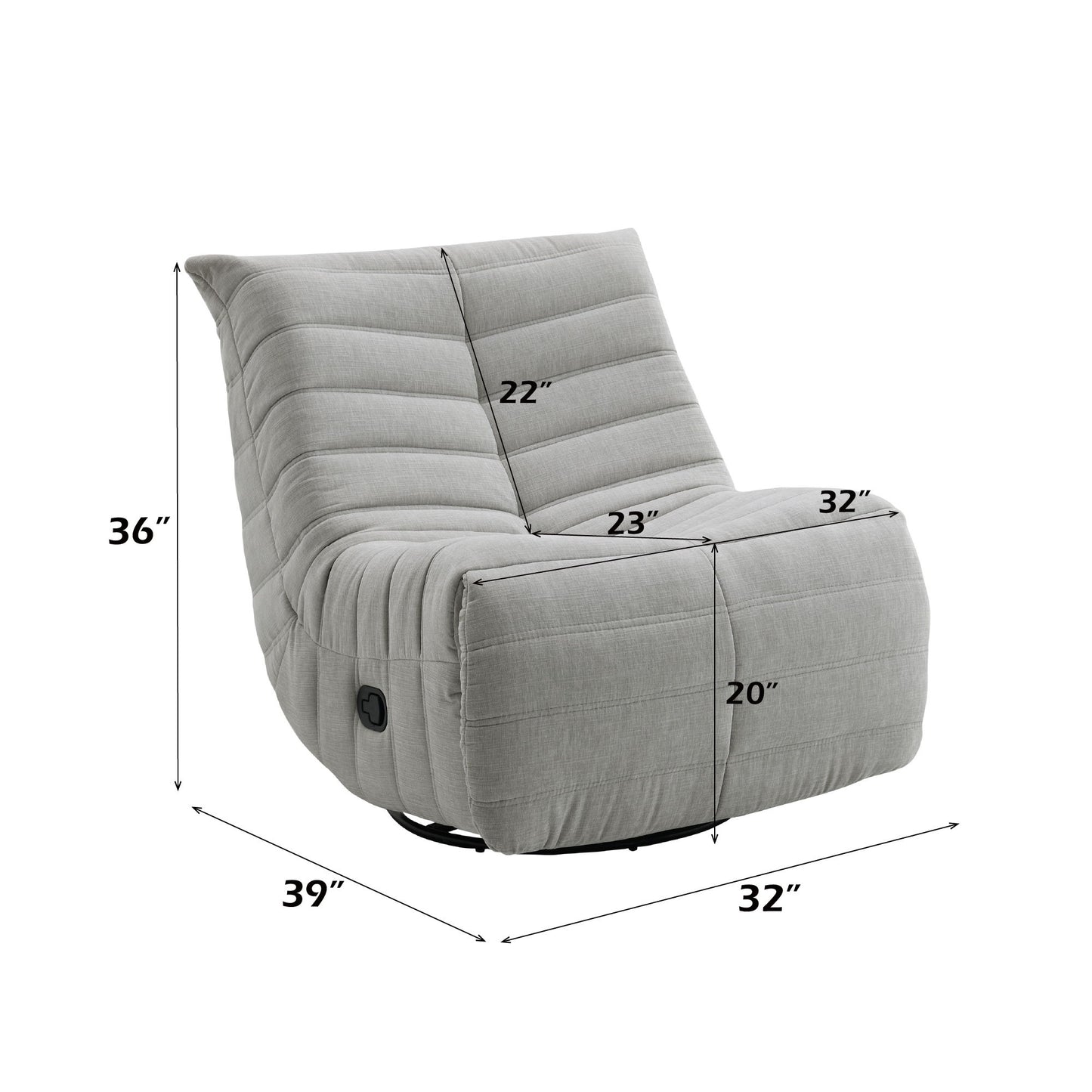 Glider Recliner With Swivel - Oyster Gray