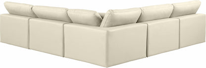 Comfy - 5 Piece Faux Leather Modular Corner Armless Sectional