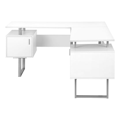 Corner Computer Desk Storage L Shape For Home Office - White