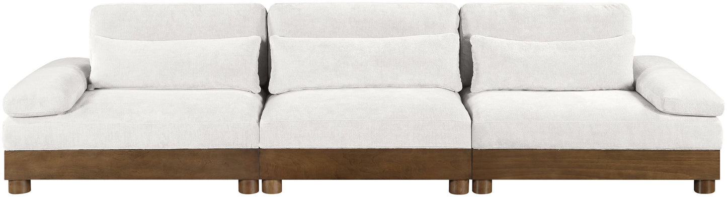 Turin - Chenille Fabric Upholstered Modular Sectional - Cream