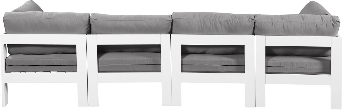 Nizuc - Outdoor Patio 4 Seat Modular Sofa With White Frame
