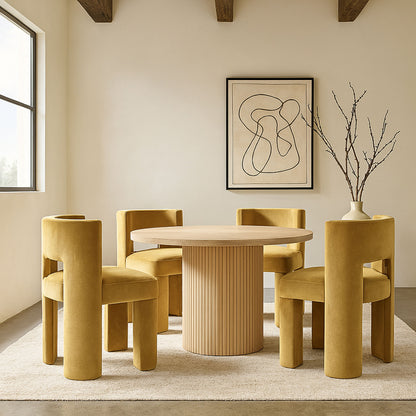 Zuno - Velvet Performance Fabric Upholstered Dining Chair (Set of 2)