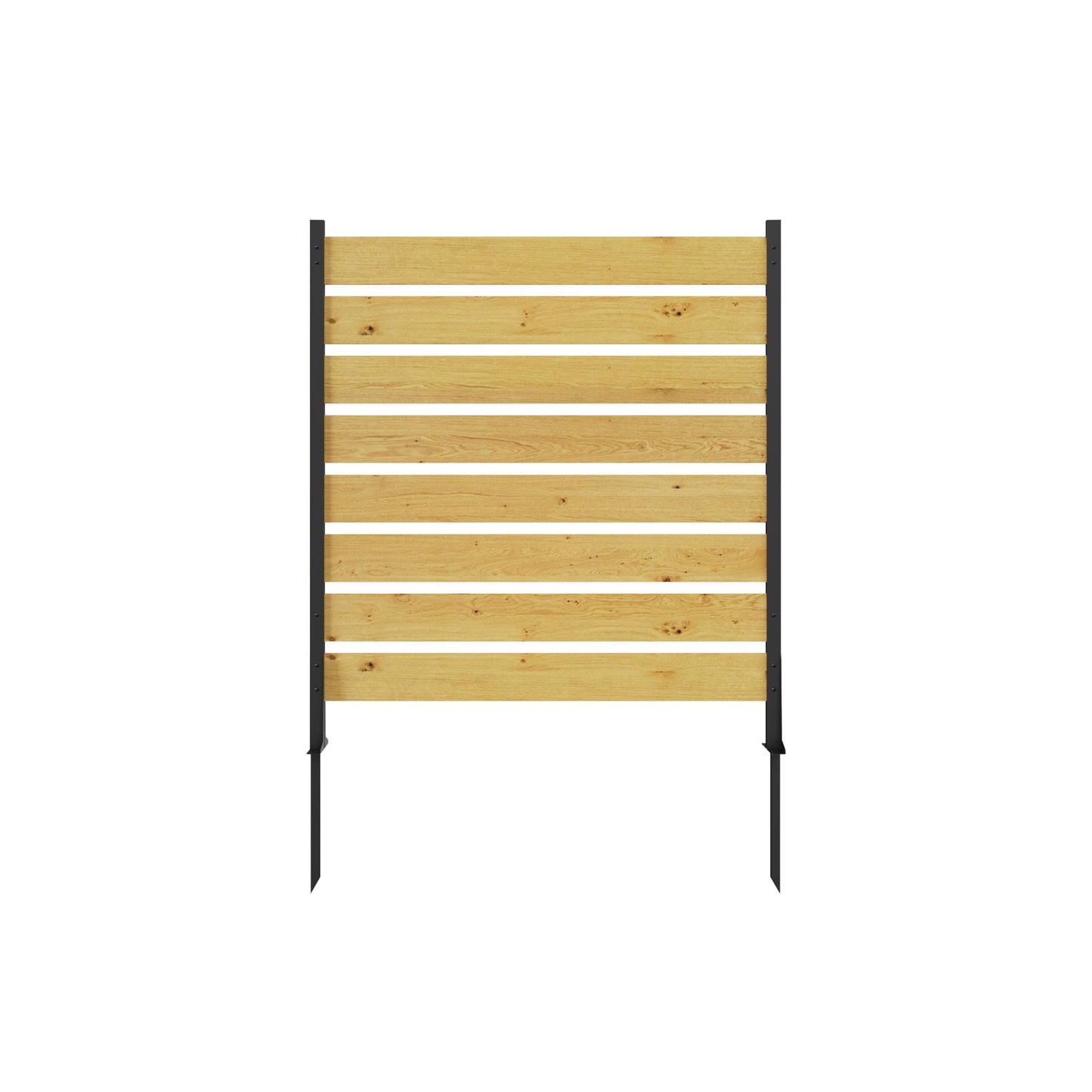 Goodyo - Outdoor Privacy Screen Cedar Wood And Aluminum Frame Fence For Pool Equipment And Trash Can Enclosures - Black / Natural