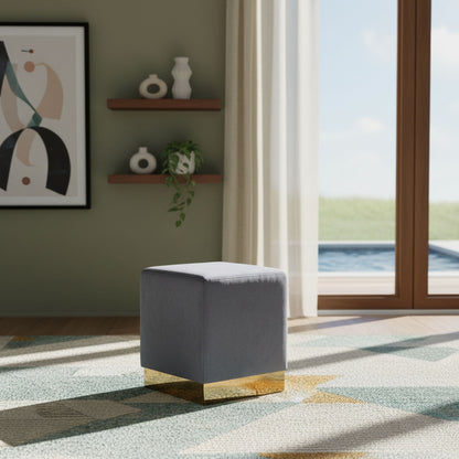 Jax - Stool Ottoman with Gold Base