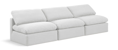 Indulge - Linen 3 Piece Modular Armless Sofa - White
