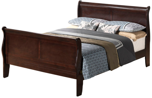 Queen Bed Panel Sleigh - Cappuccino