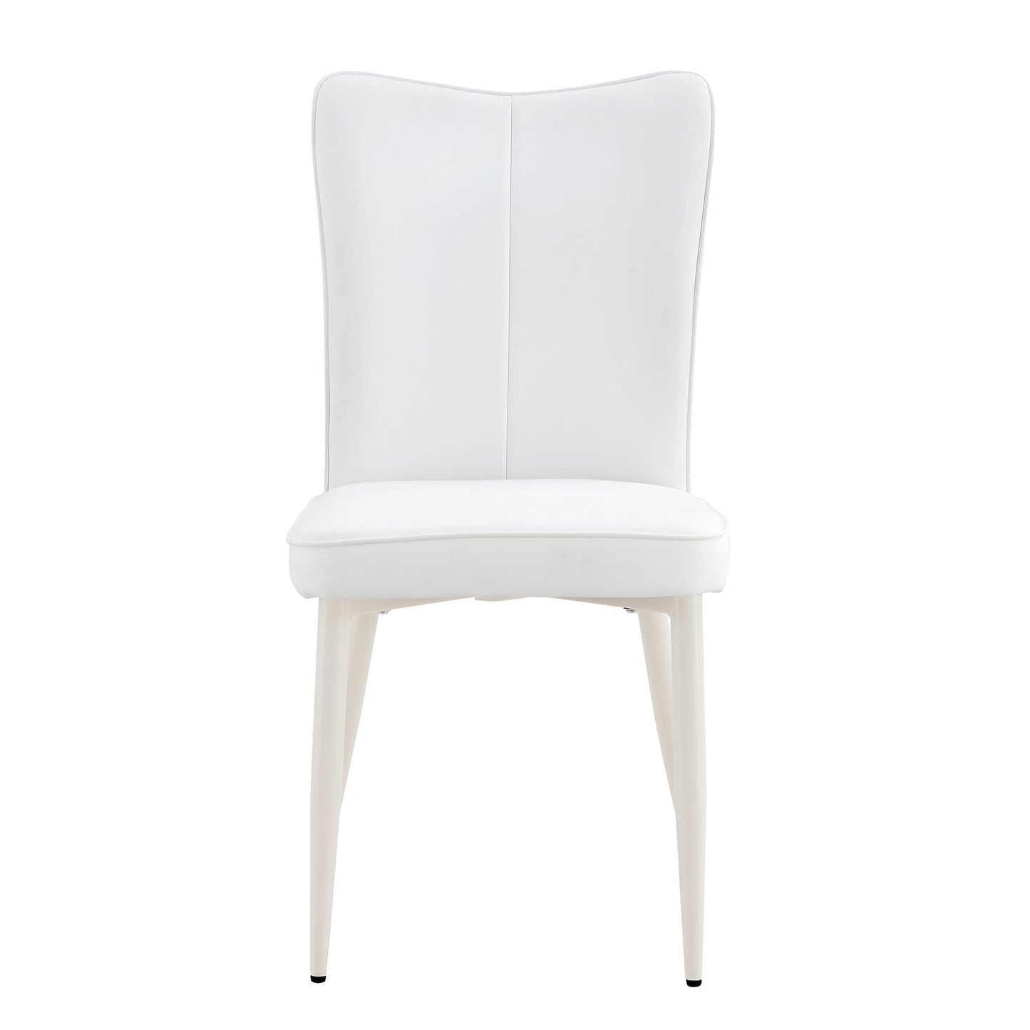 Style Minimalist Dining Chairs With 4 White Sponge Seats And Metal Legs, With 1 Chair Serving Multiple Purposes - Milky White