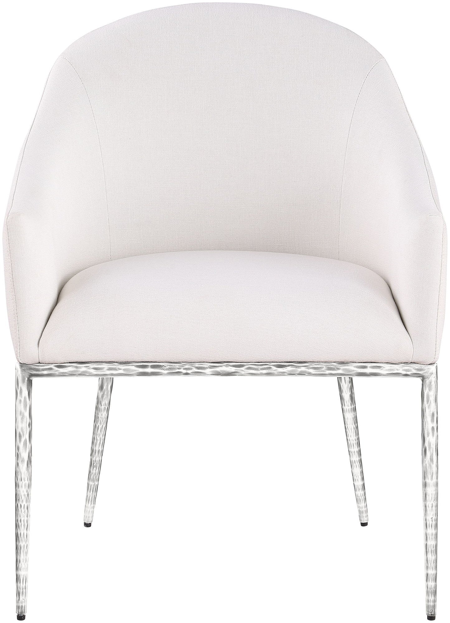 Ferro - Upholstered Dining Arm Chair With Brushed Silver Legs