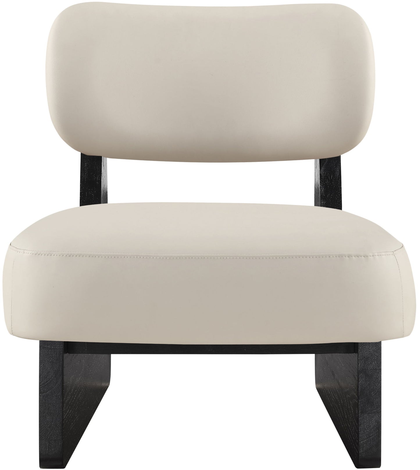 Vetra - Vegan Leather Upholstered Accent Chair - Taupe / Painted Black