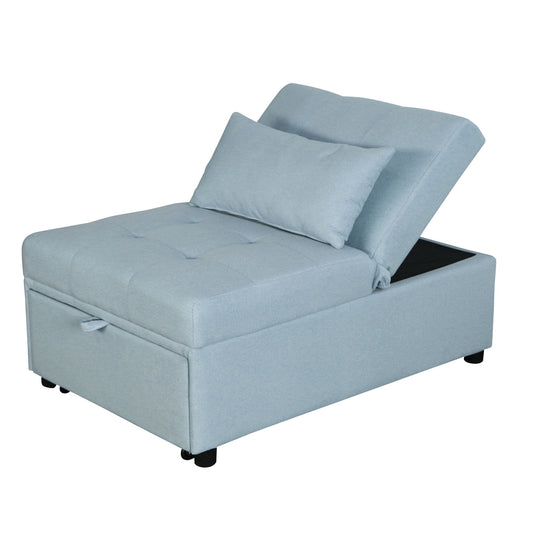 Multifunctional Folding Ottoman Sofa Bed - Blue Green
