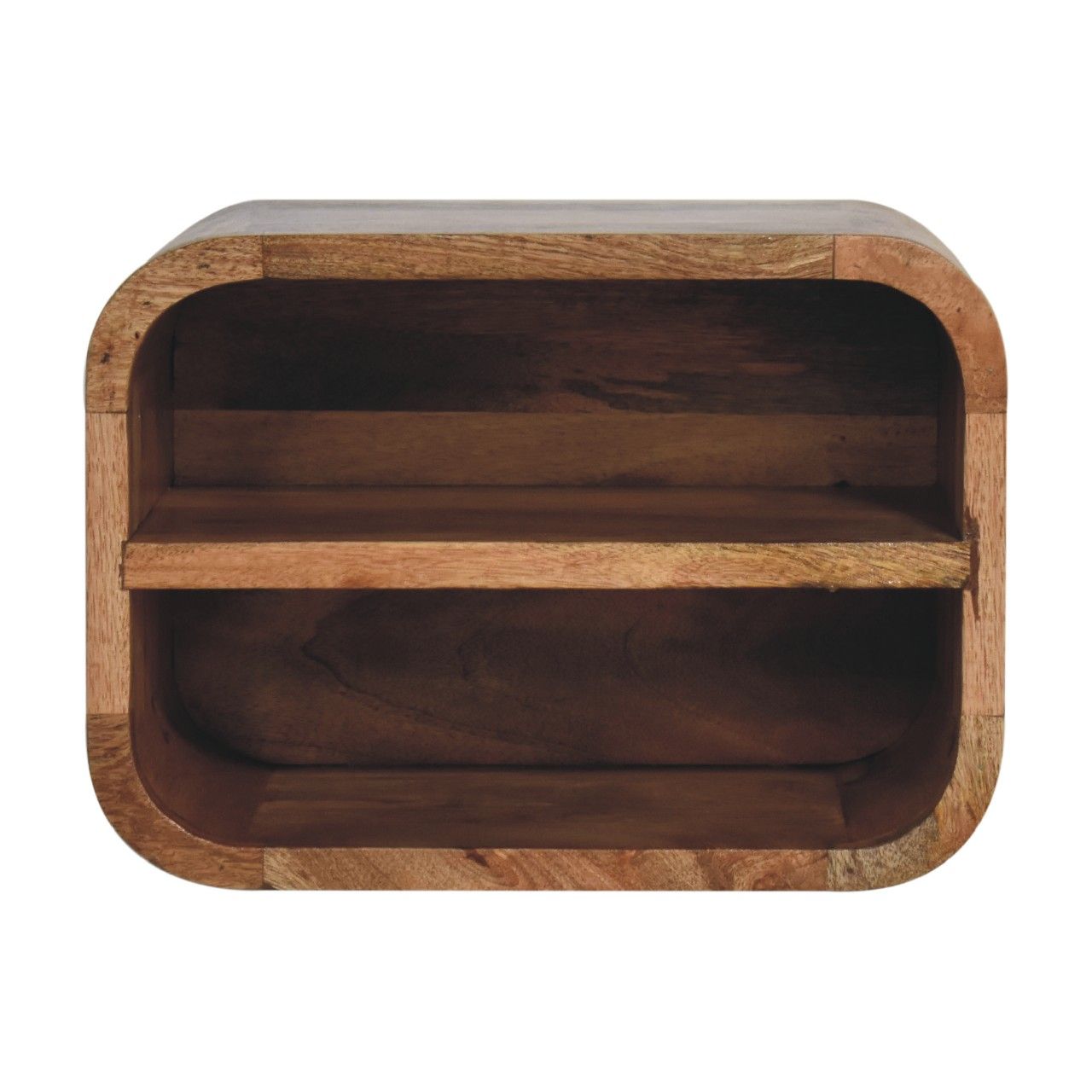 Floating Open Curve Nightstand - Oak