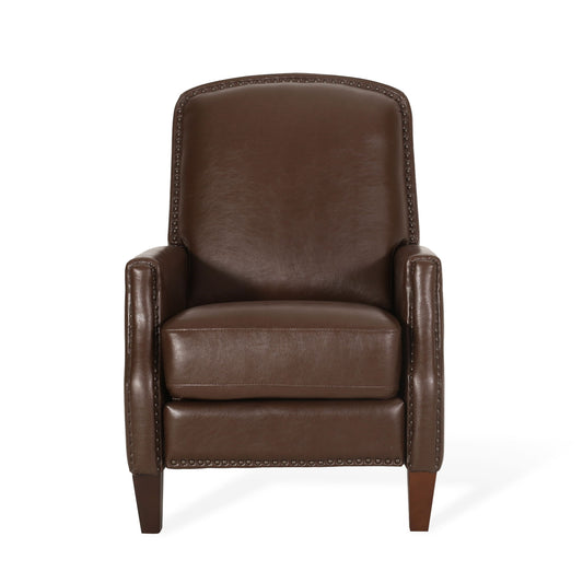 Recliner Chair With Rivets - Dark Brown