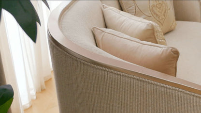 HD-7005 - Loveseat - Beige / Gold