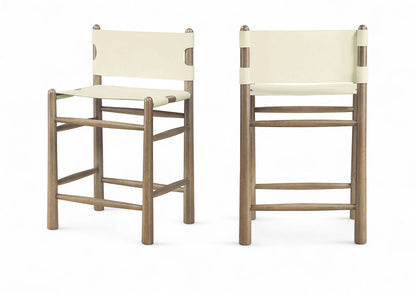 Santos - Upholstered Counter Stool With Stained Brown Base