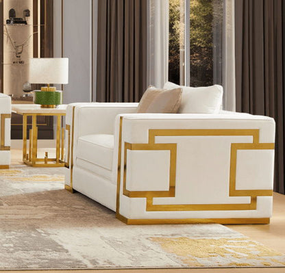 HD-2131 - Chair - White / Gold