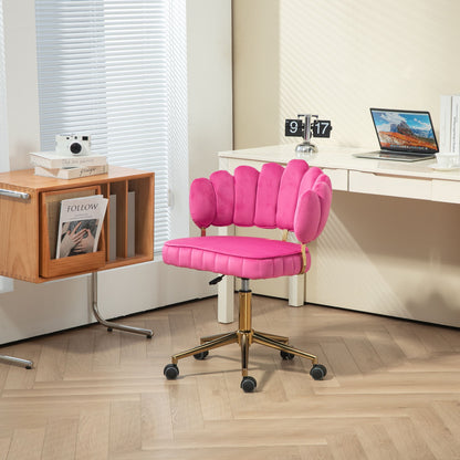 Modern Velvet Home Office Desk Chair With Adjustable Height And Swivel Wheels