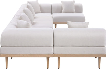 Laguna - 7 Piece Resilient Water Resistant Fabric 142" Upholstered Outdoor Patio Modular Sectional