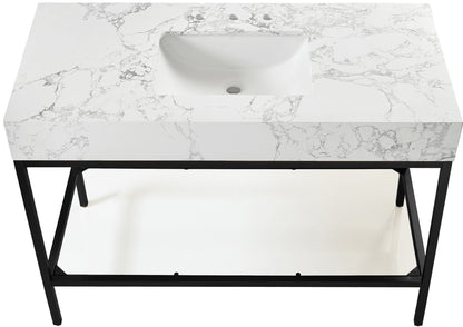 Marmo - Engineered Marble Bathroom Vanity With Black Base