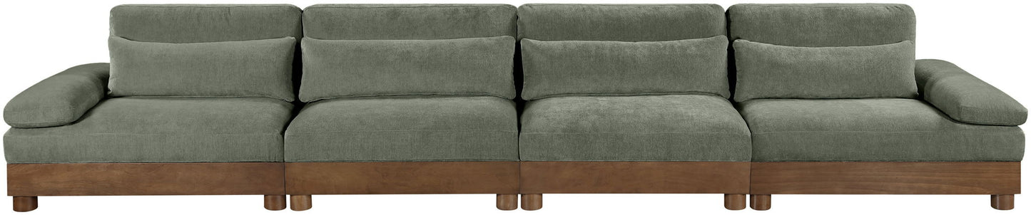 Turin - Chenille Fabric Upholstered Modular Sectional - Green