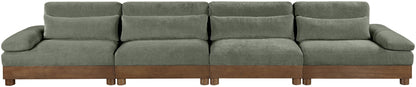 Turin - Chenille Fabric Upholstered Modular Sectional - Green