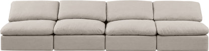 Indulge - Linen 4 Seat Modular Armless Sofa