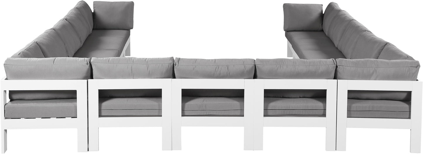 Nizuc - Outdoor Patio 13 Piece Modular Sectional With White Frame