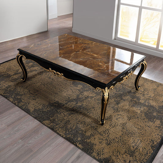 Betria - Coffee Table - Engineered Stone Top, Gold & Black