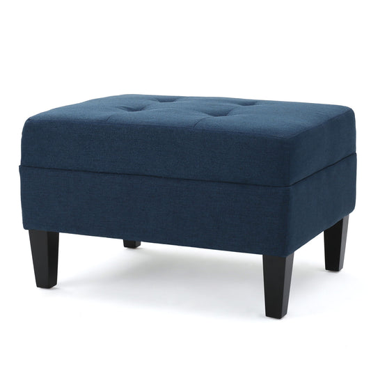 Foot Rest Under Desk Ottoman, Rectangle Foot Stool, Footrest Leg Rest For Sofa, Ottoman Rest Stools For Living Room Entryway - Navy Blue