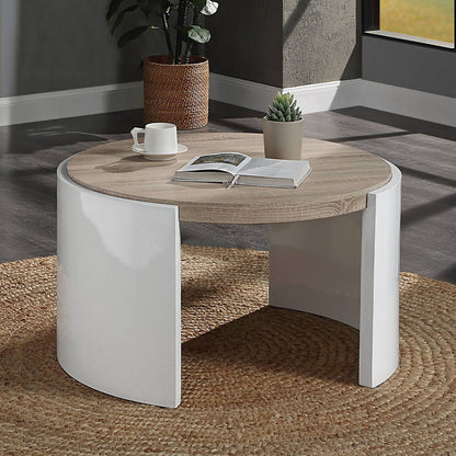 Zoma - Coffee Table - Oak & White High Gloss