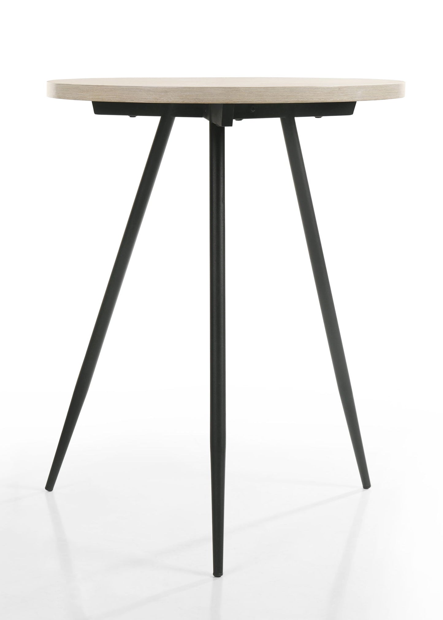 Neroli - Round Side Table With Black Metal Base - Oak White