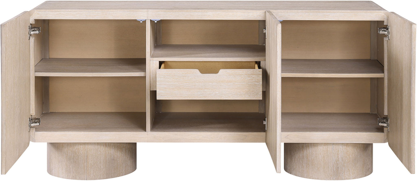 Adagio - Solid Wood And Oak Veneer Sideboard / Buffet - Natural